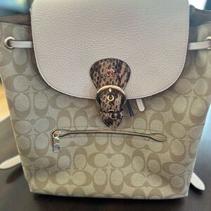 Coach Kleo Backpack Blocked Signature Canvas CA426